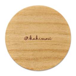 Kakimori Sakura Wood Pen Rest - Japanese Cherry, underneath showing branding