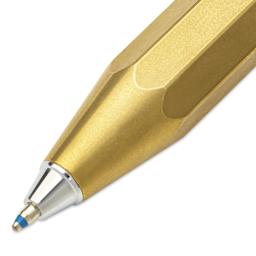 Kaweco Brass Sport Ballpoint Pen - Blue Ink - close-up of tip