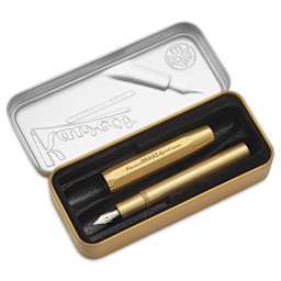 Kaweco Brass Sport Fountain Pen - Fine Nib, Blue Ink - in packaging