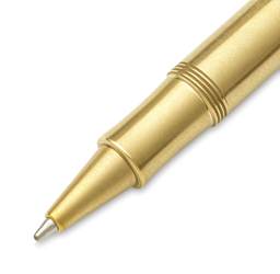 Kaweco Brass Sport Rollerball Pen - Black Ink - close-up of tip