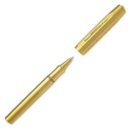 Kaweco Brass Sport Rollerball Pen - Black Ink - cap off