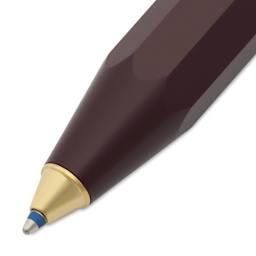 Kaweco Classic Sport Ballpoint Pen - Bordeaux, Blue Ink - close-up of tip