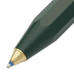 Kaweco Classic Sport Ballpoint Pen - Green, Blue Ink - close-up of tip