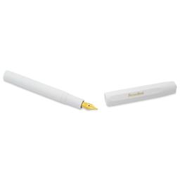 Kaweco Classic Sport Fountain Pen - White, Broad, cap removed
