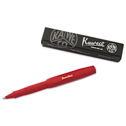 Kaweco Classic Sport Rollerball Pen - Red, pen next to the packaging