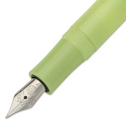 Kaweco Frosted Sport Fountain Pen - Fine Lime, Fine, close-up of the nib