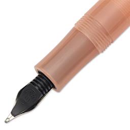 Kaweco Frosted Sport Fountain Pen - Soft Mandarin, Extra-Broad, close-up of the feed