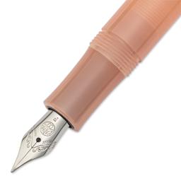 Kaweco Frosted Sport Fountain Pen - Soft Mandarin, Fine, close-up of the nib