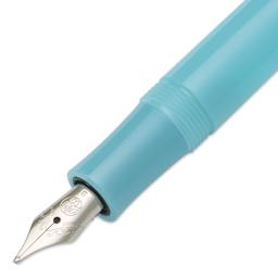 Kaweco Frosted Sport Fountain Pen - Light Blueberry, Broad, close-up of the nib