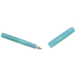 Kaweco Frosted Sport Fountain Pen - Light Blueberry, Fine, cap removed