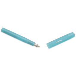 Kaweco Frosted Sport Fountain Pen - Light Blueberry, Extra-Fine, cap removed