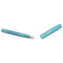 Kaweco Frosted Sport Fountain Pen - Light Blueberry, Medium, cap removed