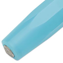 Kaweco Frosted Sport Fountain Pen - Light Blueberry, Medium, close-up of the brand's seal on cap