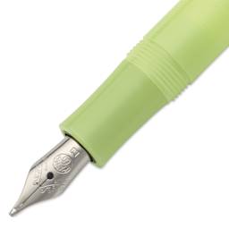 Kaweco Frosted Sport Fountain Pen - Fine Lime, Extra-Broad, close-up of the nib