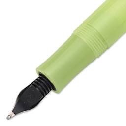 Kaweco Frosted Sport Fountain Pen - Fine Lime, Extra-Broad, close-up of the feed