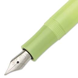 Kaweco Frosted Sport Fountain Pen - Fine Lime, Extra-Fine, close-up of the nib