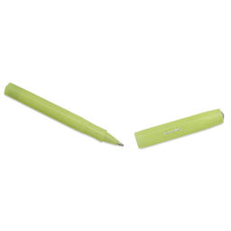 Kaweco Frosted Sport Rollall Pen - Fine Lime, cap removed