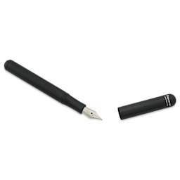 Kaweco Liliput Fountain Pen - Black, Extra-Broad, cap removed