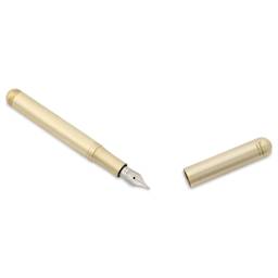 Kaweco Liliput Fountain Pen - Brass, Broad, cap removed