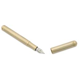Kaweco Liliput Fountain Pen - Brass, Fine, cap removed