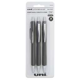 Uni-Ball Jetstream RT Retractable Ballpoint Pens - Black, 1.0 mm, Set of 3, front of packaging