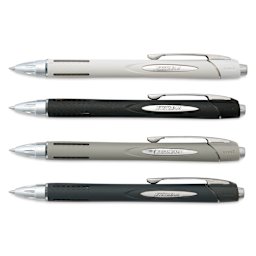 Uni-Ball Jetstream RT Retractable Ballpoint Pens - Grays, 0.7 mm, Set of 4