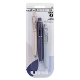 Uni-Ball One P. Retractable Gel Pens - Cool Colors, Pkg of 3, front of the packaging