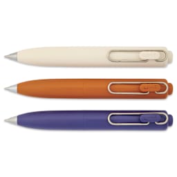 Uni-Ball One P. Retractable Gel Pens - Warm Colors, Pkg of 3, laid out