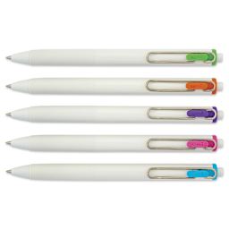 Uni-Ball One Retractable Gel Pens - Assorted Colors, Pkg of 5, laid out