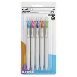 Uni-Ball One Retractable Gel Pens - Assorted Colors, Pkg of 5, front of the packaging