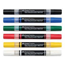 Faber-Castell Black Edition Twin Acrylic Marker - Classic Colors, Set of 6