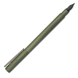 Faber-Castell Neo Slim Fountain Pen - Olive Green, Broad Tip (image shows a different size nib)