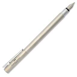 Faber-Castell Neo Slim Fountain Pen - Stainless Steel, Broad Tip (image shows a different size nib)