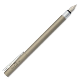 Faber-Castell Neo Slim Fountain Pen - Stainless Steel, Matte, Medium Tip (image shows a different size nib)