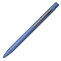 Faber-Castell Neo Slim Ballpoint Pen - Aluminum Dark Blue, tip retracted