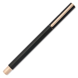 Faber-Castell Neo Slim Rollerball Pen - Black Matte, Rose Gold - with cap on