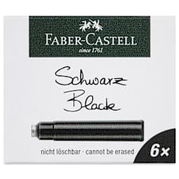 Faber-Castell Fountain Pen Cartridges - Brilliant Black, Pkg of 6 - front of packaging