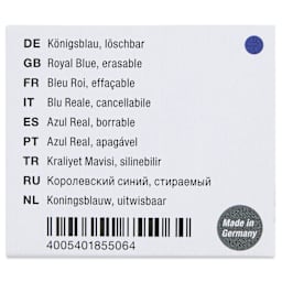 Faber-Castell Fountain Pen Cartridges - Royal Blue, Pkg of 6 - back of packaging