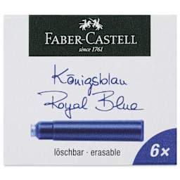 Faber-Castell Fountain Pen Cartridges - Royal Blue, Pkg of 6 - front of packaging