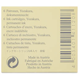 Graf von Faber-Castell Fountain Pen Cartridges - Yozakura, Pkg of 6 - back of packaging