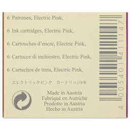 Graf von Faber-Castell Fountain Pen Cartridges - Electric Pink, Pkg of 6 - back of packaging