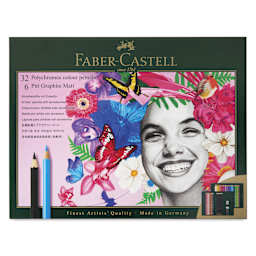 Faber-Castell Polychromos & Pitt Graphic Matte Gift Set - Assorted Colors, Set of 40 - front of packaging