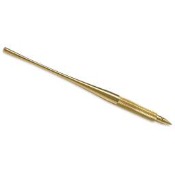 Colorverse Shuttle Nib Holder - Brass, Long, with nib inserted (not included)