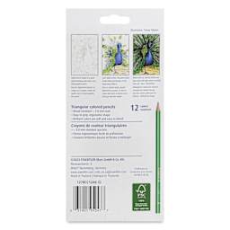 Staedtler Triangular Colored Pencils - Set of 12 - back of packaging