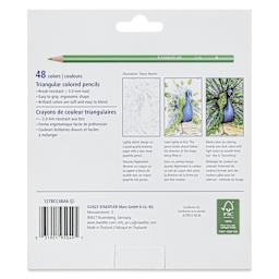 Staedtler Triangular Colored Pencils - Set of 48 - back of packaging