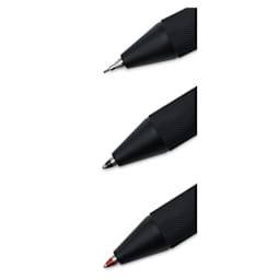 Rotring 600 3-in-1 Multicolor Ballpoint Pen and Mechanical Pencil - Black, close-up of nibs