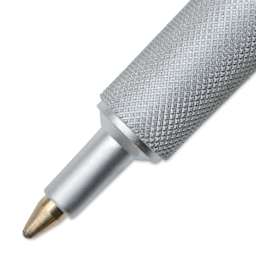 Rotring 600 Ballpoint Pen - Silver, Medium Tip, close-up