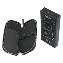 Endless Companion 3 Pen Pouch - Black, pen case opened next to packaging