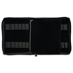 Girologio 12 Leather Pen Zip Case - Black, open