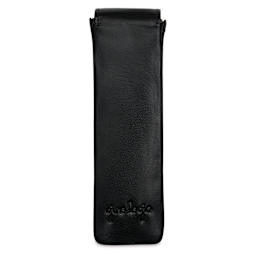 Girologio 2 Leather Pen Case - Black, back of the case